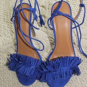 Charlotte Russe Blue Fringe Heels